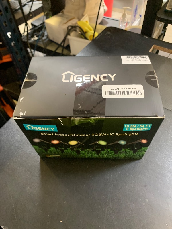Photo 1 of Ligency Smart Outdoor Spot Lights 6 Pack, IP65 Waterproof Uplight Spotlights, 54 Feet WiFi RGBW+IC Color Changing Low Voltage LED Landscape Lighting Work with Alexa, Google Assistant for Garden Decor