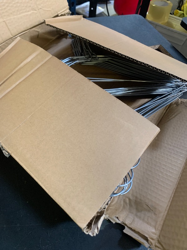 Photo 1 of SPECILITE Wire Metal Clothes Hangers Bulk 50 Pack for Standard Size Suits, Coats, Shirts, Pants, Skirts, Space Saving, Non Slip,16 Inch 12 Gauge Ultra Thin, Silver