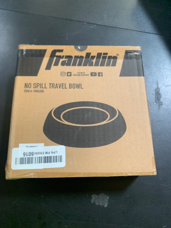 Photo 1 of Franklin Sports Spill Proof Portable Pet Bowl For Cars - No Splash Travel Water + Food Dish for Dogs + Cats - 16 oz. - BPA Free,White , Gray