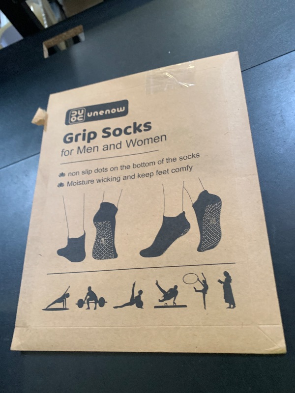 Photo 1 of unenow Unisex Non Slip Grip Socks with Cushion for Yoga Pilates Barre Home & Hospital