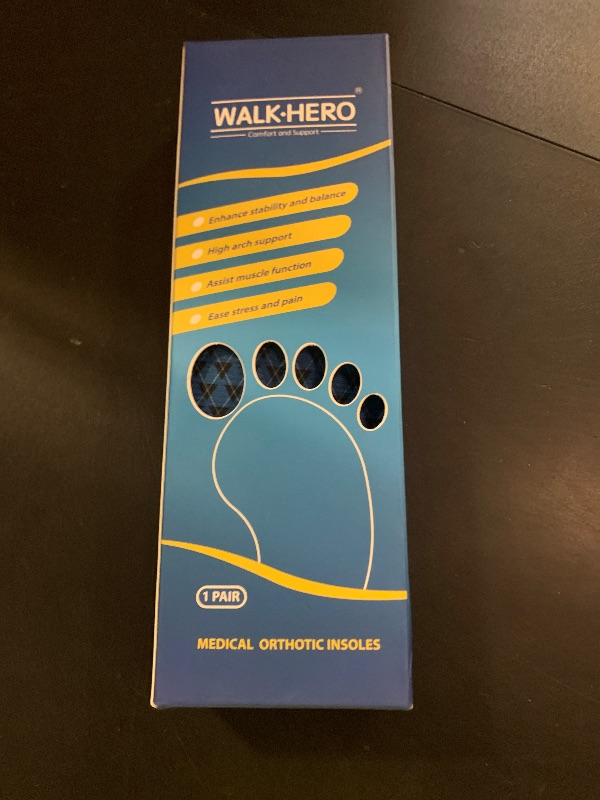 Photo 1 of Walkhero Arch Support Insoles - Plantar Fasciitis Orthotic Shoe Inserts with Everyday Comfort and Support, Relieve Foot Pain and Flat Foot (Mens 6-6 1/2 | Womens 8-8 1/2 Blue)