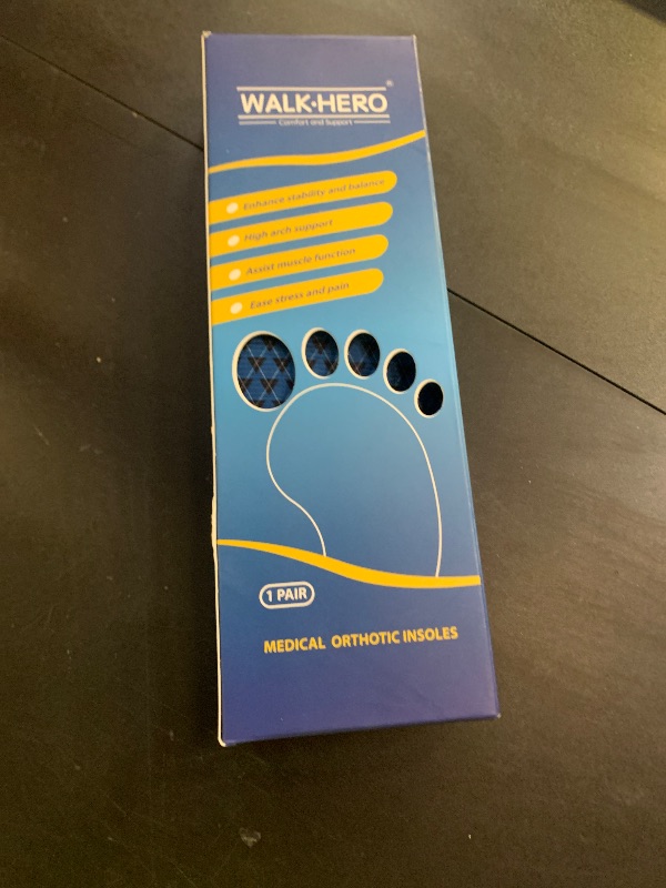 Photo 1 of Walkhero Arch Support Inserts for Plantar Fasciitis and Flat Foot, Orthotic Insoles with Everyday Comfort and Support, Relieve Foot Pain and Fatigue (Mens 10-10 1/2 | Womens 12-12 1/2 Blue)