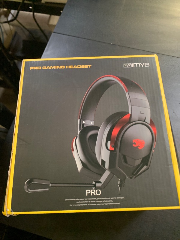 Photo 1 of IMYB A88 Gaming Headset with Microphone, Stereo Wired Noise Cancelling Over-Ear Headphones with Mic for Pc, Ps5, Xbox One Series X/s, Ps4, Computer, Laptop, Mac, Nintendo, Gamer (Red)