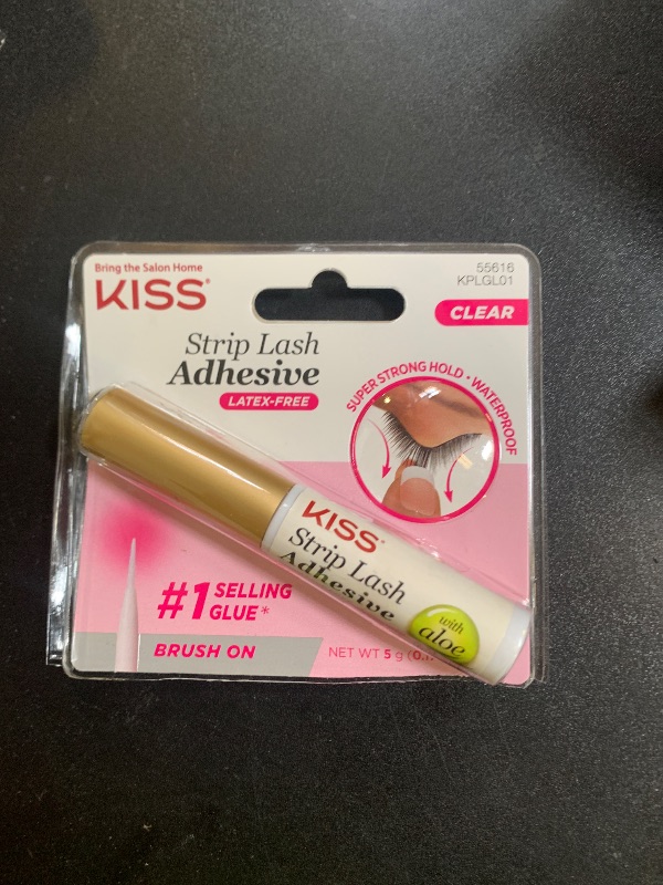 Photo 1 of KISS Strip Lash Adhesive, Lash Glue, 24hr Strip Eyelash Adhesive, Clear, Includes Lash Adhesive, Long Lasting Wear, Can Be Used with Strip Lashes and Lash Clusters