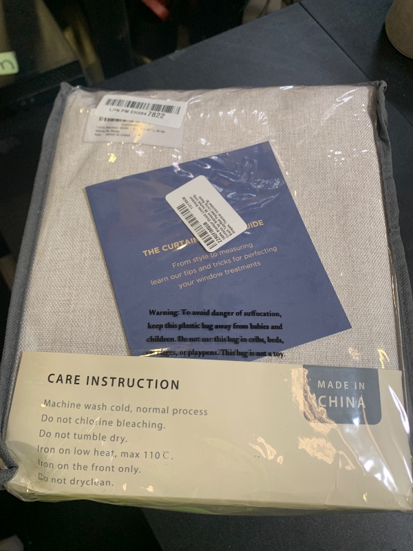 Photo 1 of 100% Blackout Shield Linen Blackout Curtains for Bedroom 96 Inches Long, Back Tab/Rod Pocket Living Room Drapes, Thermal Insulated Blackout Curtains 2 Panels Set, 50" W x 96" L, Beige