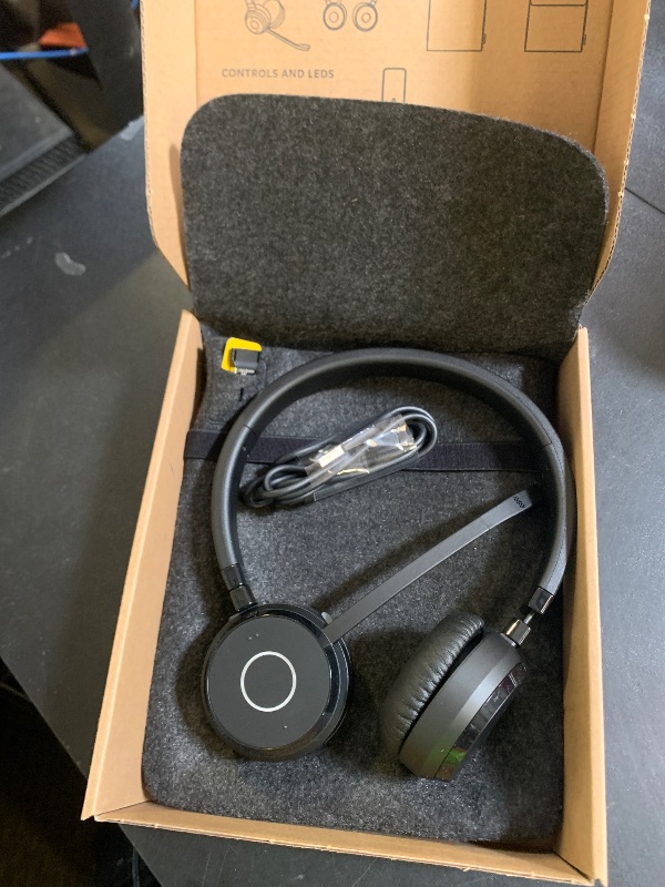 Photo 1 of Jabra Evolve 65 MS Wireless Headset, Stereo – Includes Link 370 USB Adapter – Bluetooth Headset with Industry-Leading Wireless Performance, Advanced Noise-Cancelling Microphone, All Day Battery