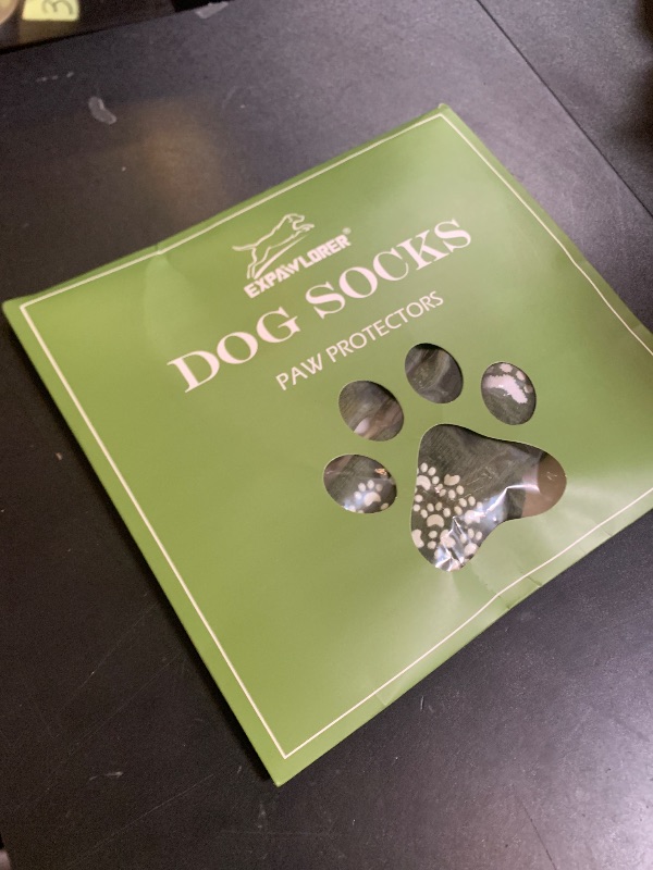Photo 1 of EXPAWLORER Anti Slip Dog Socks to Prevent Licking Paws, Shoes for Hot Pavement, Dog Booties for Small Medium Large Senior Dogs, Traction Control Boots & Paw Protectors for Hardwood Floors ArmyGreen