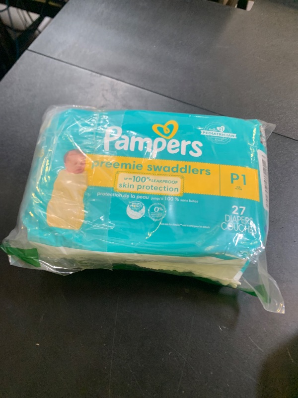 Photo 1 of Pampers Baby Diapers - Swaddlers - Size P1, 27 Count, Ultra Absorbent Disposable Preemie Diaper