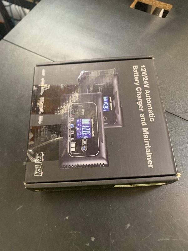 Photo 1 of 20-Amp Smart Battery Charger,Lithium,LiFePO4,Lead-Acid(AGM/Gel/SLA..) Car Battery Charger,Trickle Charger, Maintainer/deep Cycle Charger,12V/20A and 24V/10A,for Boat,Motorcycle,Lawn Mower,Golf cart..