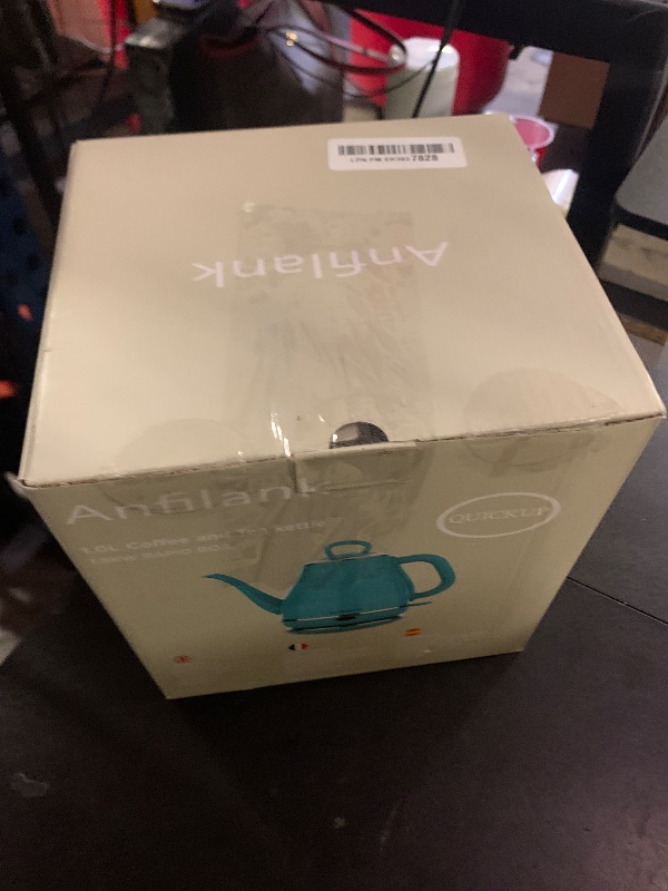 Photo 1 of Anfilank Electric Gooseneck Kettle, 1L 1500W Fast Boil, 100% Stainless Steel BPA Free Pour-Over Coffee & Tea Kettle, Water Boiler with Auto Shut & Boil-Dry Protection, Turquoise