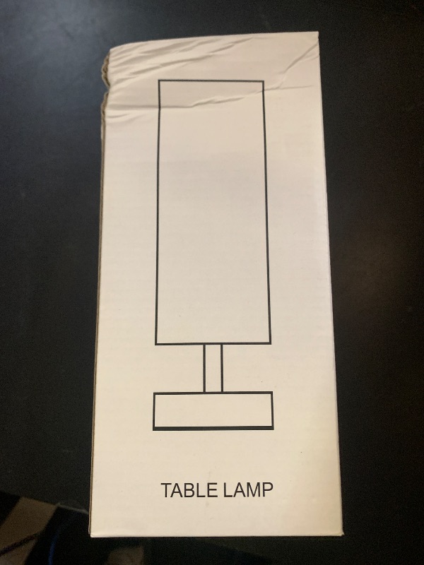 Photo 1 of Small Table Lamp for Bedroom - Bedside Lamps for Nightstand, Minimalist Night Stand Light Lamp with Square Fabric Shade, Desk Reading Lamp for Kids Room Living Room Office Dorm