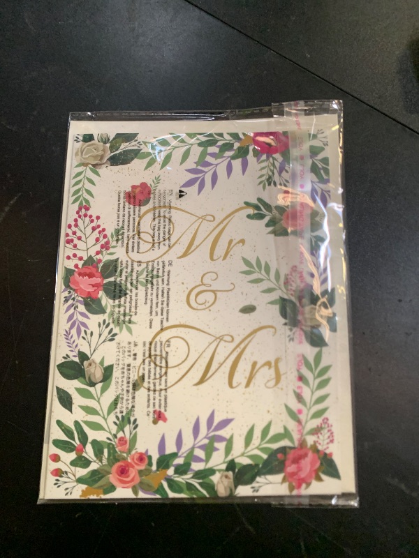 Photo 1 of Magic Ants 3D Wedding Pop-Up Card, Mr. & Mrs.” Gold Foil Design with White Roses & Butterflies, Romantic Pop Up Card for Weddings, Anniversaries, Bridal Shower, Engagements, for Newlyweds