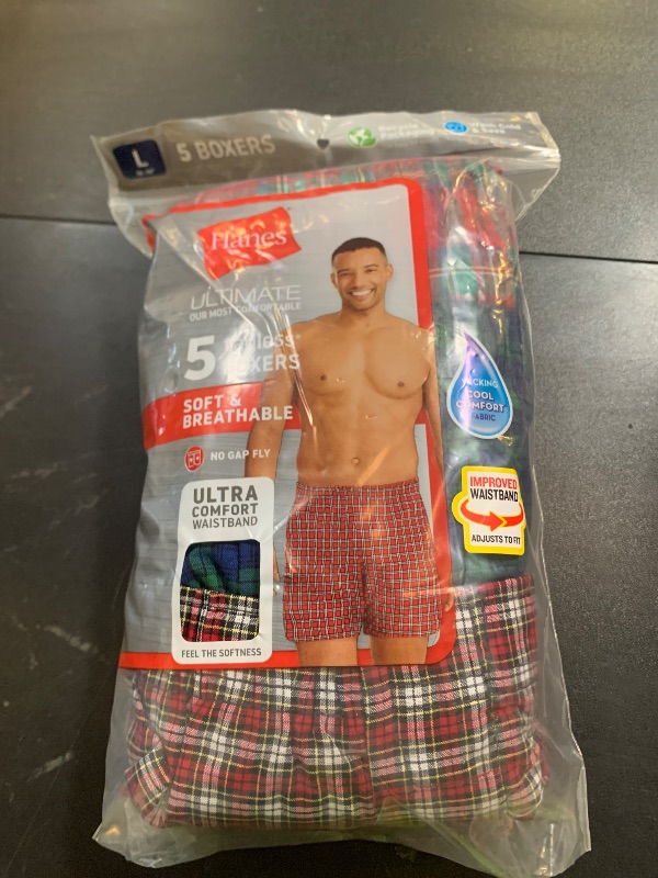 Photo 1 of Hanes Men Hanes Ultimate Men's Big Tartan Boxers, 5-Pack Assorted Colors