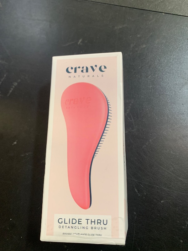 Photo 1 of Crave Naturals Glide Thru Hair Brush - Detangler Brush for Curly, Straight, Wet or Dry Hair - Gentle Detangling Brushes for Adults, Kids, Toddlers - Hair Accessories for Women, 7.5x3 - Pink