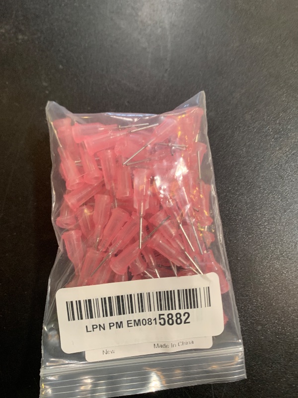 Photo 1 of Moicstiy 100 Pack Blunt Tip Dispensing Needle with Luer Lock 0.5 Inch 20 Ga (Pink)