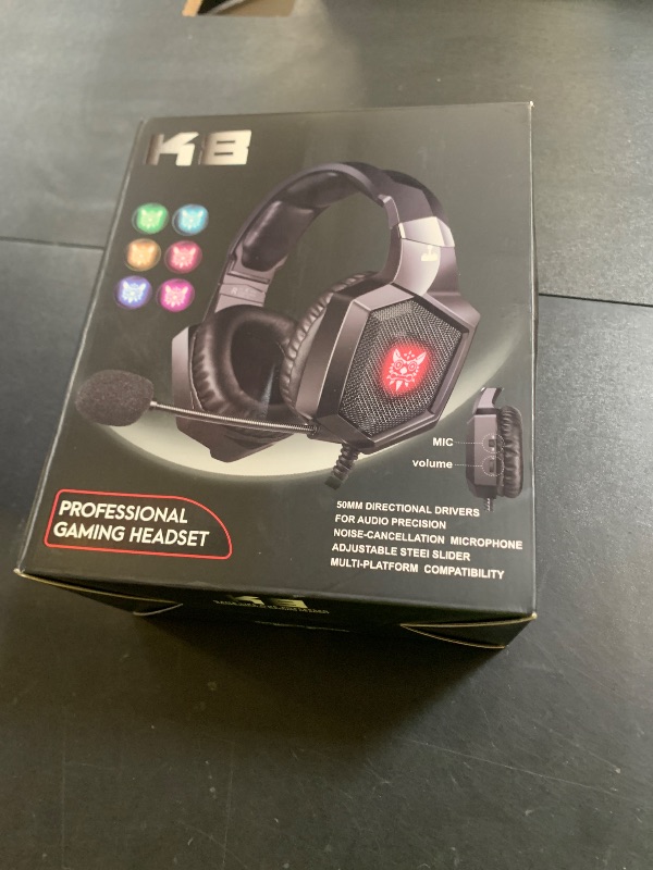 Photo 1 of Gaming Headset with Microphone, Gaming Headphones Compatible for PS4 PS5 Xbox PC with RGB Lights, PlayStation Headset with Noise Reduction 7.1 Surround Sound Over-Ear and Wired 3.5mm Jack (Black)