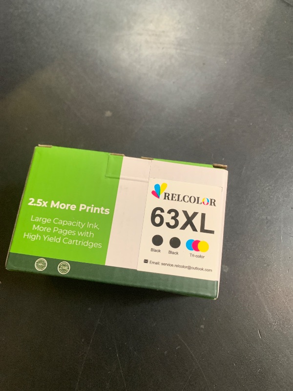 Photo 1 of 63XL Ink Cartridges for HP 63 XL Black Color Combo 3-Pack Replacement for HP63 HP63XL for 3830 4520 5258 3630 4650 5255 4652 4655 5200 4512 3632 5252 2132 1112 3631 2130 4510 4654 3634 3833 Printer
