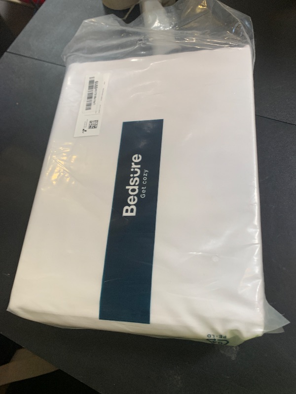 Photo 1 of Bedsure Queen Sheet Set, Cooling Sheets for Queen Size Bed Set, Rayon Derived from Bamboo, Breathable & Soft, Deep Pocket Up to 16 Inches, Hotel Luxury Silky Bedding for Hot Sleepers, White
