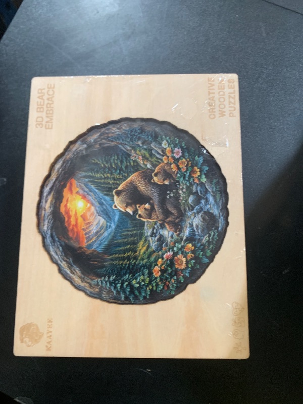 Photo 1 of Wooden Puzzles for Adults, 3D Visual Effect Brown Bear Embrace Wooden Jigsaw Puzzle Kids,Unique Shape Wood Puzzle Adult,Puzzle for Adults,Birthday Gifts Family Games (M-11.3 * 11 in-242pcs)