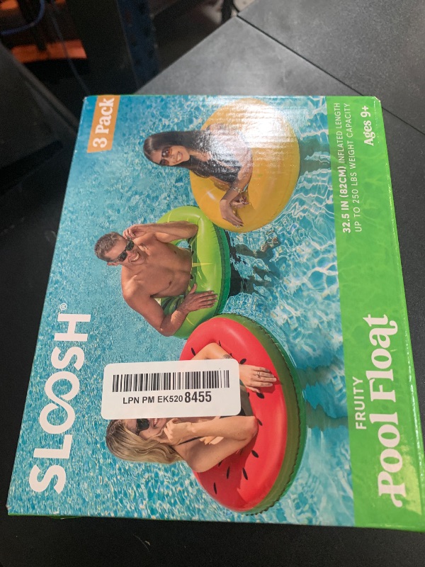 Photo 1 of JOYIN Inflatable Swim Tube Raft (3 pack) with Summer Fruits Painting, Pool Toys for Swimming Pool Party Decorations