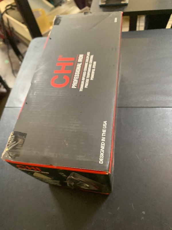 Photo 1 of ITEM SLIGHTLY DIRTY AND NEEDS TO BE CLEANED, ITEM IS USED -------------------------CHI Steam Iron for Clothes with 300+ Holes for Powerful Steaming, Temperature Guide Dial, 1700 Watts, XL 10’ Cord, 3-Way Auto Shutoff, Titanium Infused Ceramic Soleplate, S