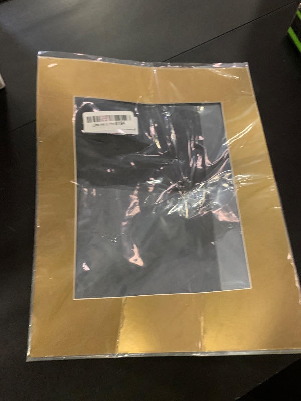 Photo 1 of 11x14 Mat for 8x10 Photo - Precut Metallic Gold Picture Matboard for Frames Measuring 11 x 14 Inches - Bevel Cut Matte to Display Art Measuring 8 x 10 Inches - Acid Free ONE MAT
