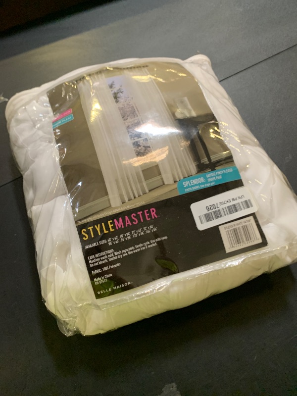 Photo 1 of Stylemaster Splendor Pinch Pleated Drapes Pair, 2 of 72" by 84", White