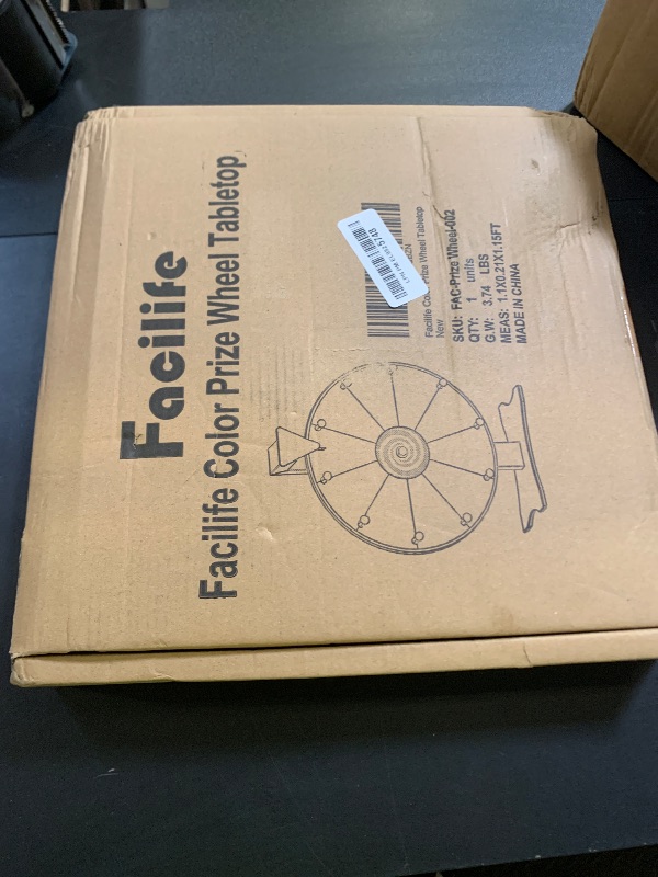 Photo 1 of Facilife 12 Inch Spinning Wheel for Prizes - Prize Wheel, 10 Slots Color Spinner with Stand, Table Prize Wheel Spinner for Trade Shows, Carnivals, and Home Game (12 inch)
