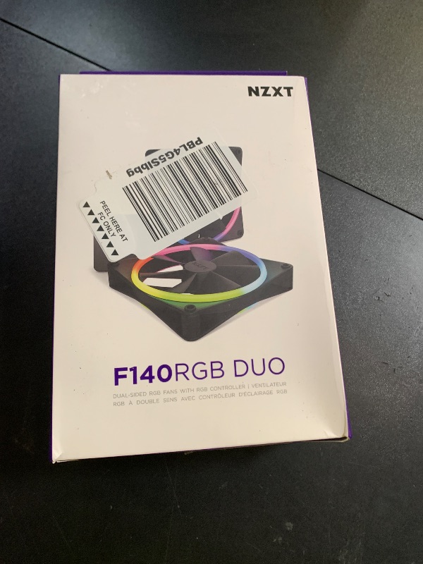 Photo 1 of NZXT F140 RGB Twin Pack – 2 x 140mm RGB PWM PC Fans with RGB Controller – High Airflow, Low Noise – Fluid Dynamic Bearing – CAM Software Control – 18 LEDs per Fan – Black