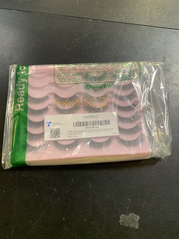 Photo 1 of FARRED Natural Lashes Short Eyelashes Wispy False Mink Lash Pack 14 Pair Natural Look Fluffy Cat Eye Strip Eyelash Small Fake Lashes Full Pestañas Sets for MUA and Beginners Daily Makeup (F1 | 8-14mm)