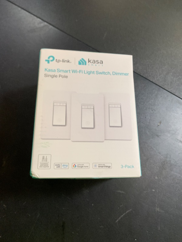Photo 1 of Kasa Smart Dimmer Switch HS220P3, Single Pole, Needs Neutral Wire, 2.4GHz Wi-Fi Light Switch Works with Alexa and Google Home, UL Certified,, No Hub Required, 3-Pack