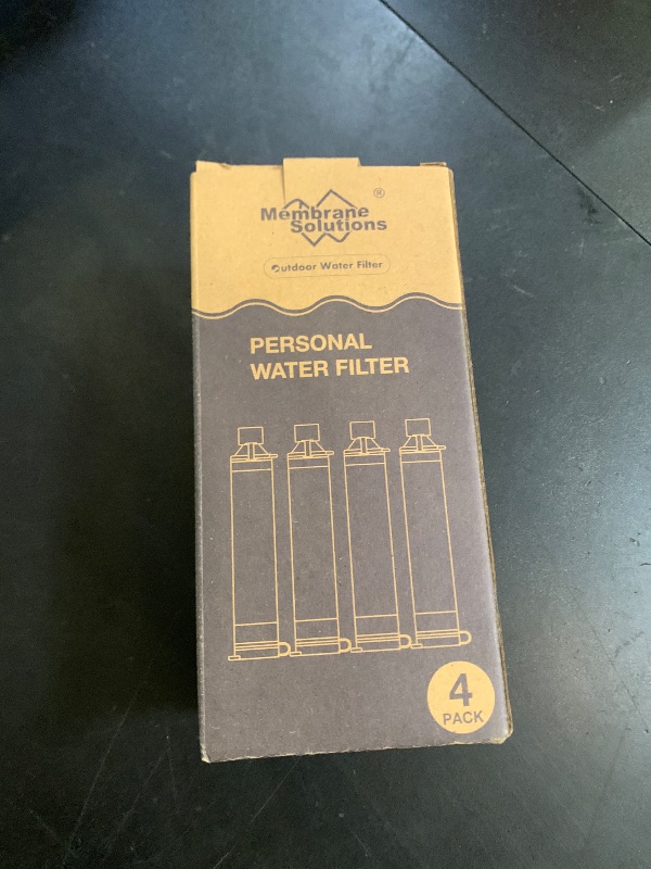 Photo 1 of Membrane Solutions Straw Water Filter S1, NSF/ANSI 42&372&401 certificated, Survival Filtration Portable Gear, Emergency Preparedness, Supply for Drinking Hiking Camping Team Family Outing, 4 Pack
