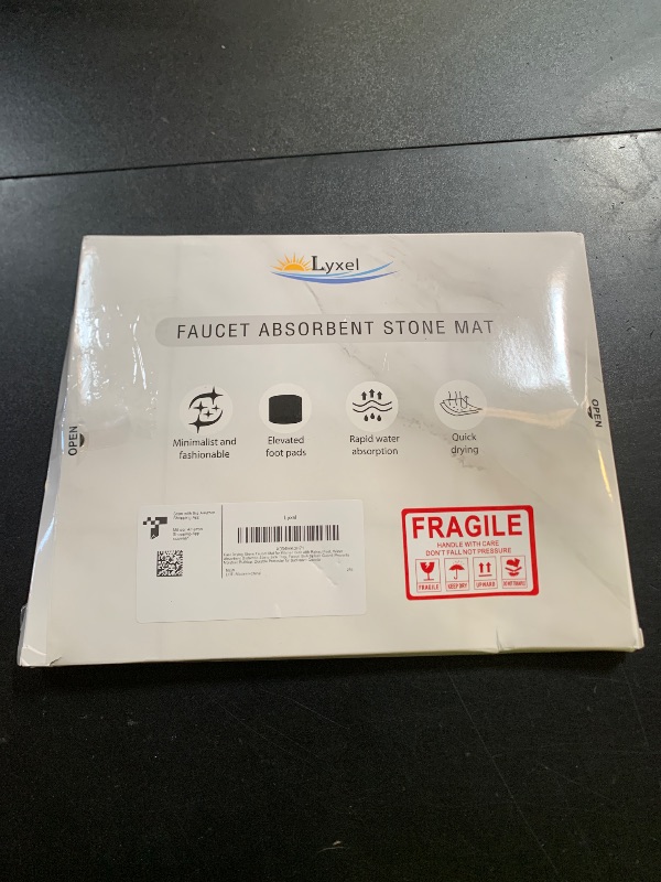 Photo 1 of Fast Drying Stone Faucet Mat for Kitchen Sink with Raised Feet, Water Absorbent Diatomite Stone Sink Tray, Faucet Sink Splash Guard, Prevents Moisture Buildup, Durable Protector for Bathroom Counter