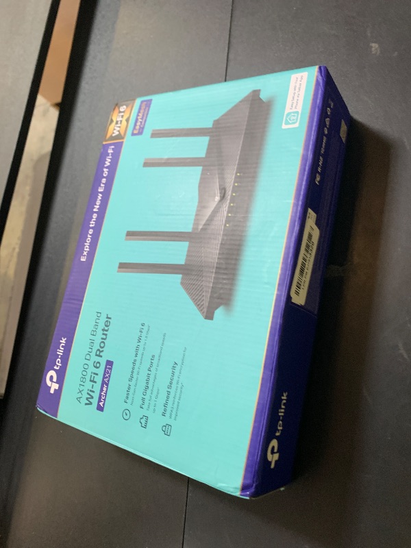 Photo 1 of TP-Link AX1800 WiFi 6 Router V4 (Archer AX21) – Dual Band Wireless Internet, Gigabit, Easy Mesh, Works with Alexa - A Certified for Humans Device, Free Expert Support