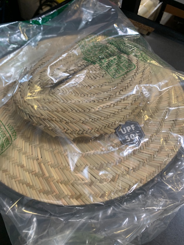 Photo 1 of Straw Hat for Men & Women |Lifeguard Hat, Beach Hat & Sun Hat | Wide Brim for Sun Protection | One Size | Solid Black | Hemlock