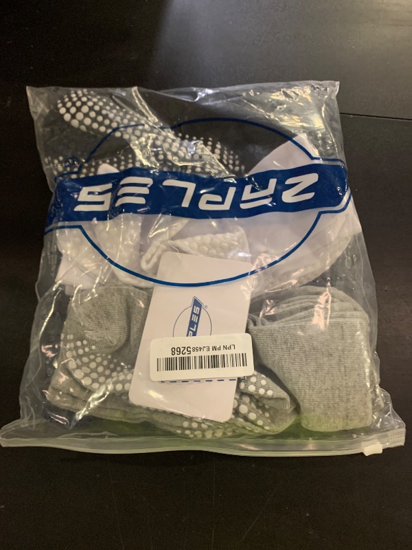 Photo 1 of ZAPLES Baby Non Slip Grip Crew Socks with Anti Skid Soles for Infants Toddlers Kids Boys Girls, Assorted 12 Pack, 8-10 Years