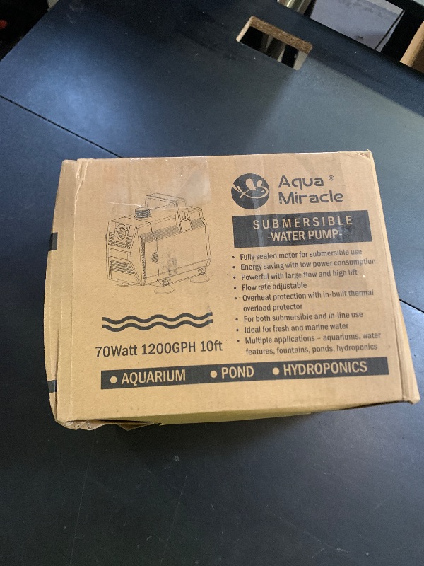 Photo 1 of AquaMiracle 1200GPH Aquarium Water Pumps (4500L/H, 70W) Fountain Pump Pond Pump Submersible Water Pump with Flow Control for Fountain, Waterfall, Statuary, Filtration, Water feature, Hydroponics