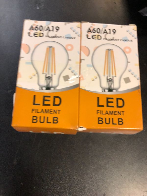 Photo 1 of 12 Volt Edison Bulb E26 12V LED Bulb Warm White 2700K 60W Equivalent, 12V 24V 36V Low Voltage Vintage Bulbs A19 12Volt LED Filament Bulbs for RV, 2 Pack