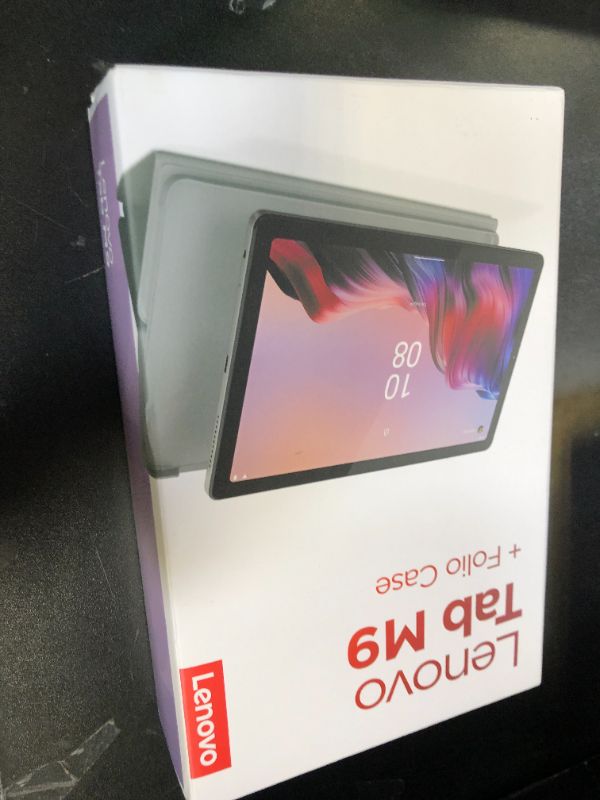 Photo 1 of Lenovo Tab M9-2023 - Tablet - Long Battery Life - 9" HD - Front 2MP & Rear 8MP Camera - 3GB Memory - 32GB Storage - Android 12 or Later - Folio Case Included,Gray