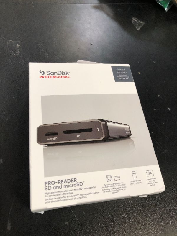 Photo 1 of SanDisk Professional PRO-Reader SD and microSD - High Performance Card Reader for SD and MicroSD Cards, USB 3.2 Gen 1 - SDPR5A8-0000-GBAND