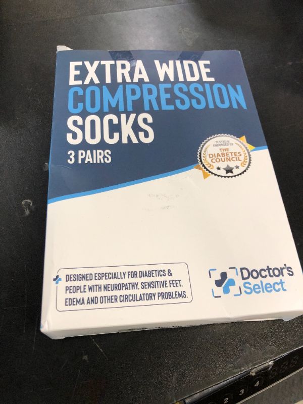 Photo 1 of Doctor's Select Plus Size Compression Socks - 3 Pairs, Wide Calf, Up to 6XL, 20-30 mmHg, Line Patterns 2