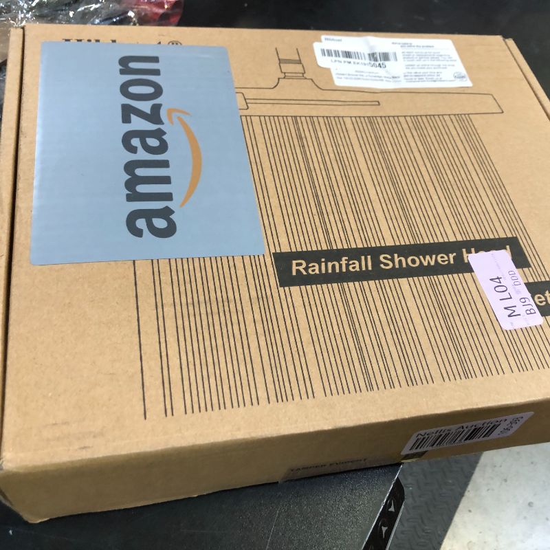 Photo 1 of Hibbent Rain Shower Head, 13'' High Pressure Rainfall 5 Spray Mode Showerhead with 16" Shower Head Extension Arm, Solid Brass Adjustable Shower Arm Extender, Waterfall fixed Showerheads, Matte Black
