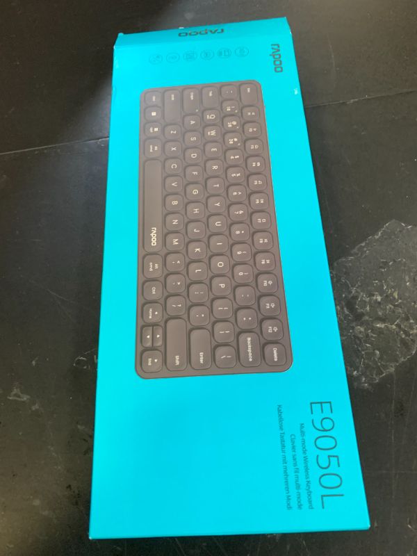 Photo 1 of Rapoo E9050L Multi-Device Wireless Keyboard, Blade-Series E9050L 78-Key Ultra-Thin Keyboard, Support 4 Devices, Low-Profile, Quiet, USB-C, Rechargeable, Al-Alloy Frame, for Windows/Mac/Linux/Chrome