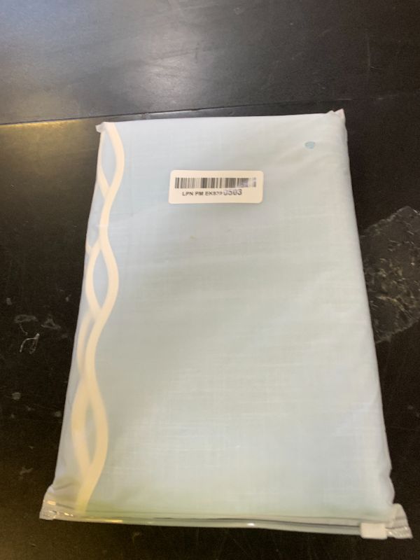 Photo 1 of Mayler Yee Scalloped Throw Pillow Covers Set of 2 for Living Room, Cotton & Linen, Boho Sytle Decorative Home. Fabric Feels a Little Stiff, Because Scalloped Edges Require (Blue, 20x20 Inch)