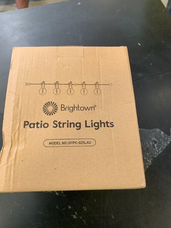 Photo 1 of Brightown Outdoor String Lights, 50FT 25 G40 Bulbs Shatterproof Patio Lights, IP65 Waterproof Dimmable Hanging Connectable Globe LED Outdoor Lights for Backyard, Bistro, Porch, Deck, Balcony