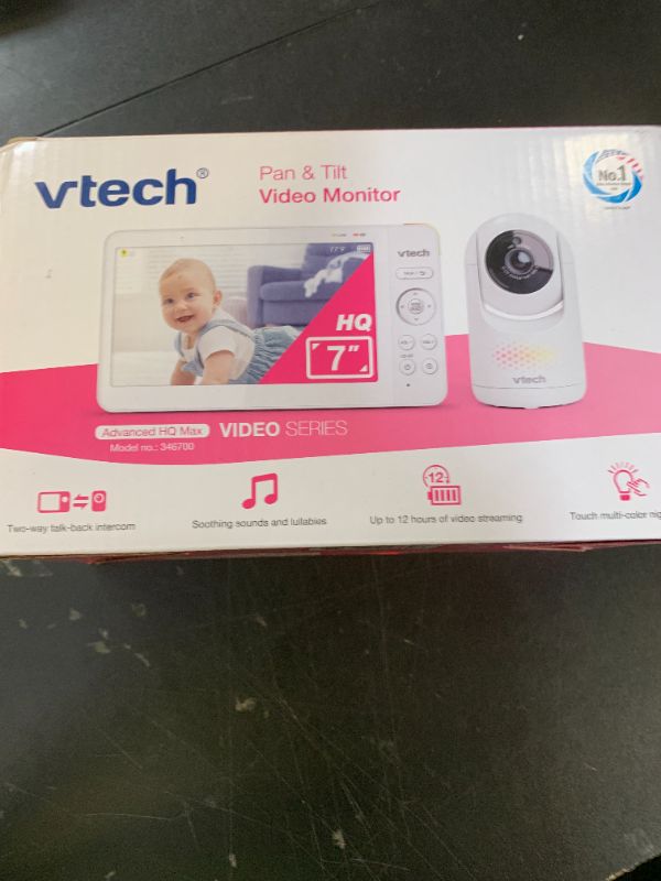 Photo 1 of VTech [2025 Upgrade Baby Monitor with 7" IPS Screen, Pan Tilt Zoom Camera, No WiFi Video Baby Monitor with Camera and Audio, Multi-Color Night Light, 2-Way Talk, Lullabies, Advanced HQ Max