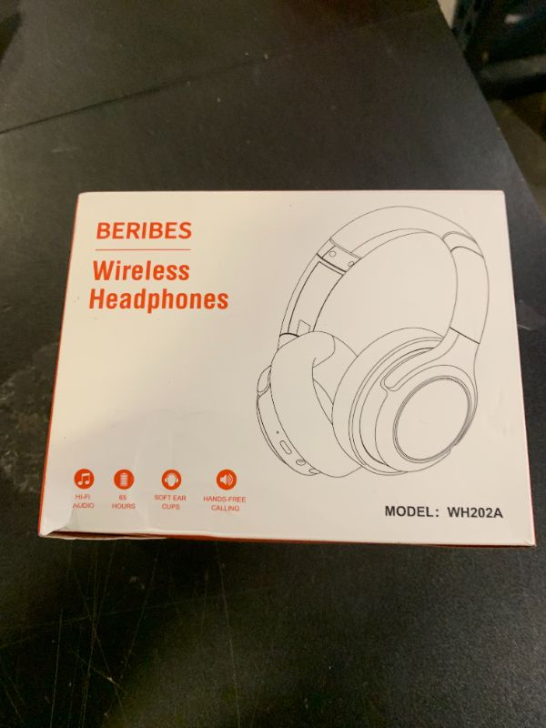 Photo 1 of BERIBES Bluetooth Headphones Over Ear, 65H Playtime and 6 EQ Music Modes Wireless Headphones with Mic, HiFi Stereo Foldable Lightweight Headset, Deep Bass for Home Office Cellphone PC Etc.(White)