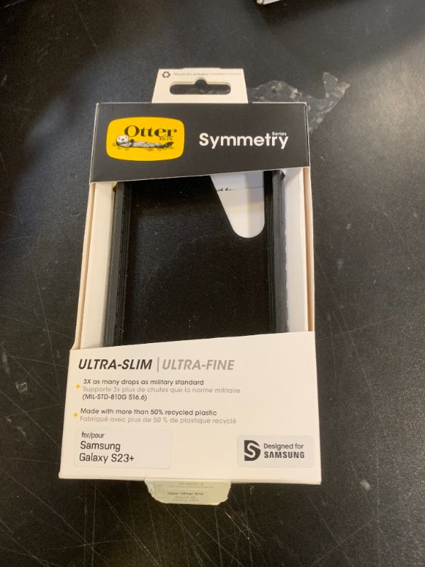 Photo 1 of OtterBox Galaxy S23+ Symmetry Series Case - Black, Ultra-Sleek, Wireless Charging Compatible, Raised Edges Protect Camera & Screen