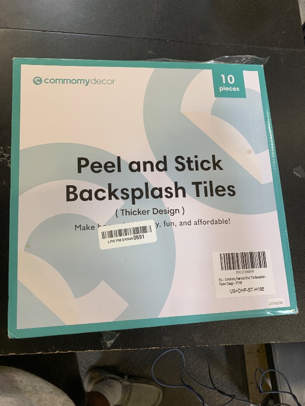 Photo 1 of Commomy Thicker Green Peel and Stick Backsplash - 10 pcs of 12" x 12" - 3D Adhesive Peel and Stick Tiles Backsplash for Kitchen, Bathroom, Removable, Waterproof, Vinyl Wall Tile