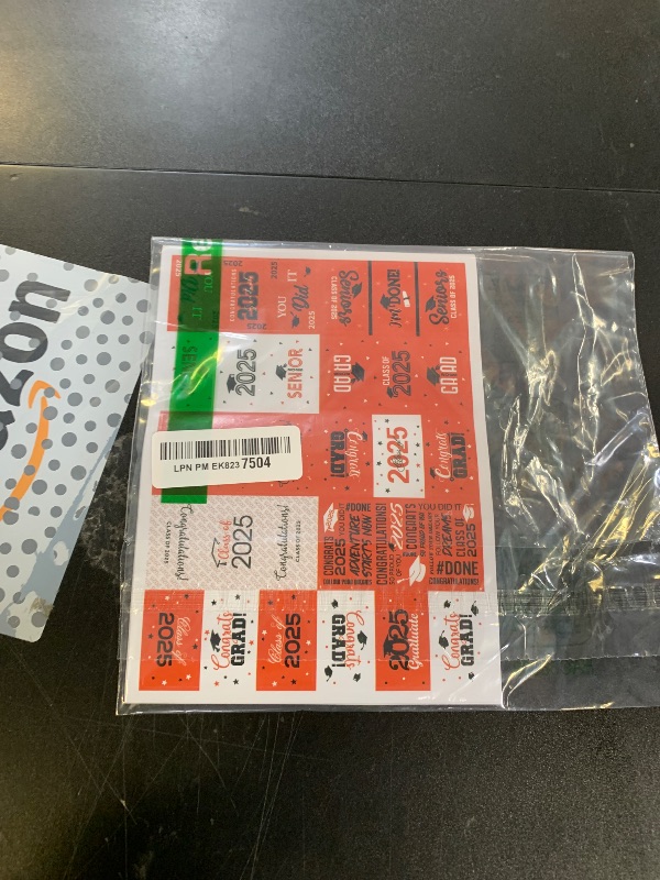 Photo 1 of MASHAN 100Pcs Graduation Decorations Class of 2025 Candy Bar Wrappers,Orange Congrats Grad Mini Candy Stickers Chocolate Bar Labels for College High School Graduation Party Favors,Candy Not Included